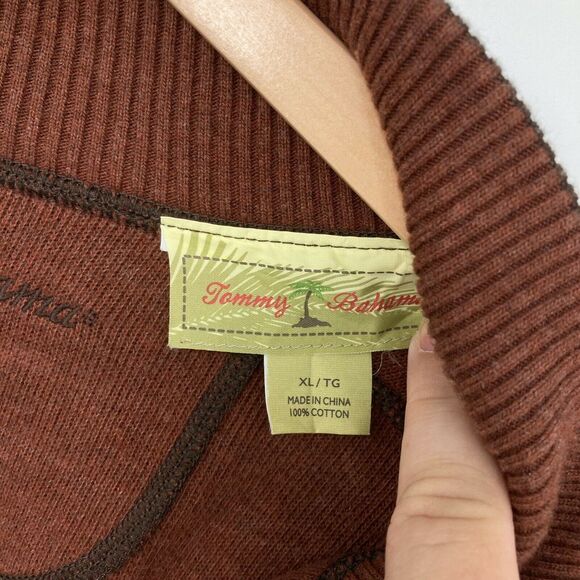 Tommy Bahama Men's Brown Long Sleeves Mock Neck Zipper Pullover Sweater Size XL - Picture 5 of 11